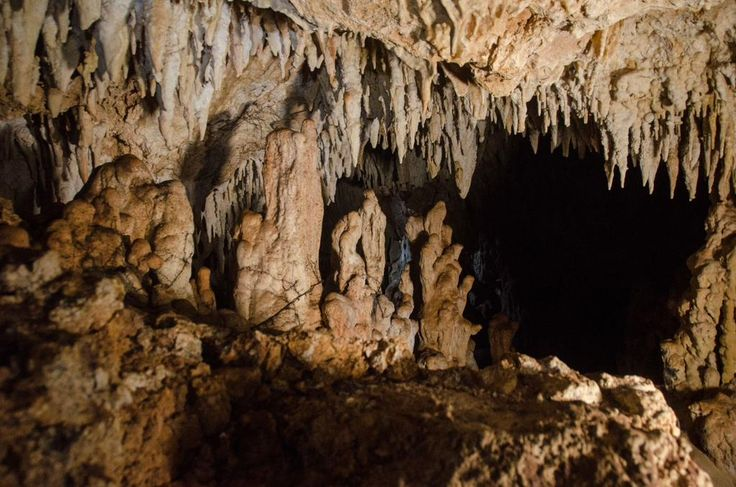 Limestone formations inside a Cabarete cave
